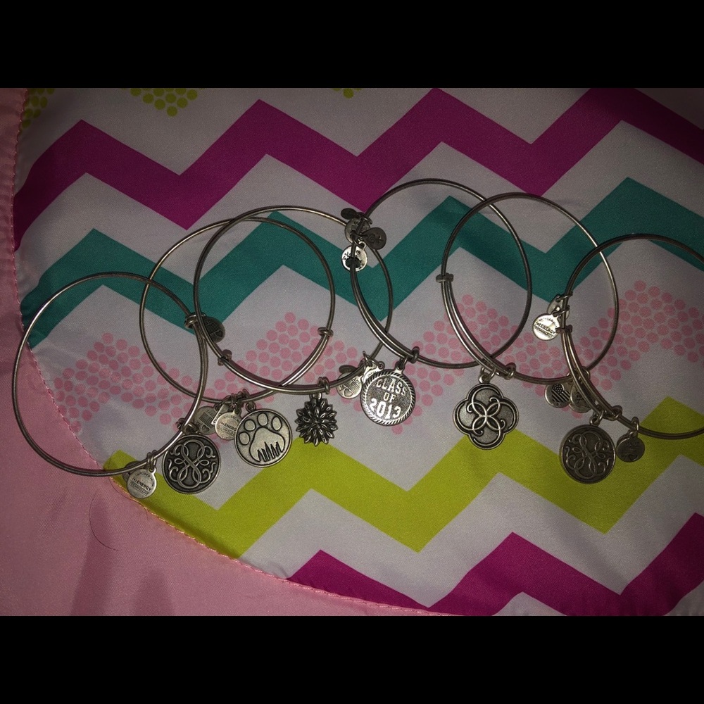 Six Alex and Ani Bracelets